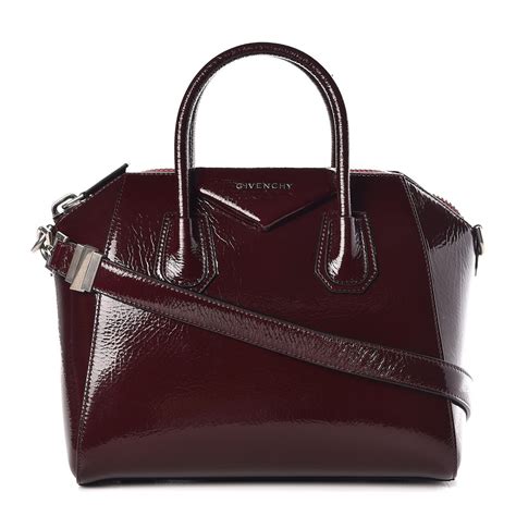 givenchy crinkled patent calfskin mini antigona aubergine|GIVENCHY Crinkled Patent Calfskin Small Antigona Aubergine .